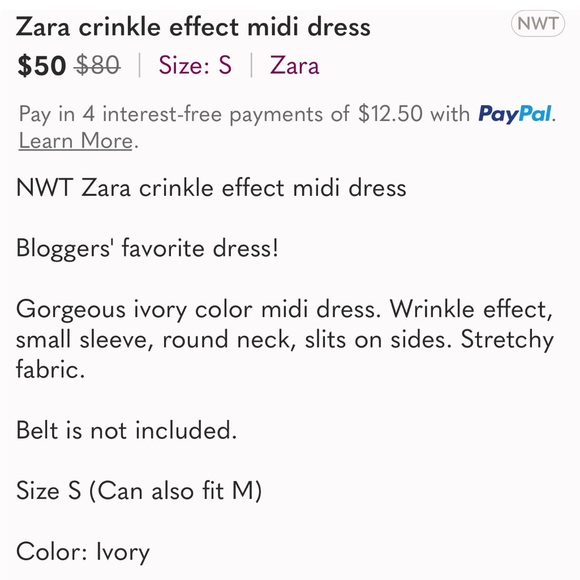Zara crinkle effect midi dress - Picture 9 of 10
